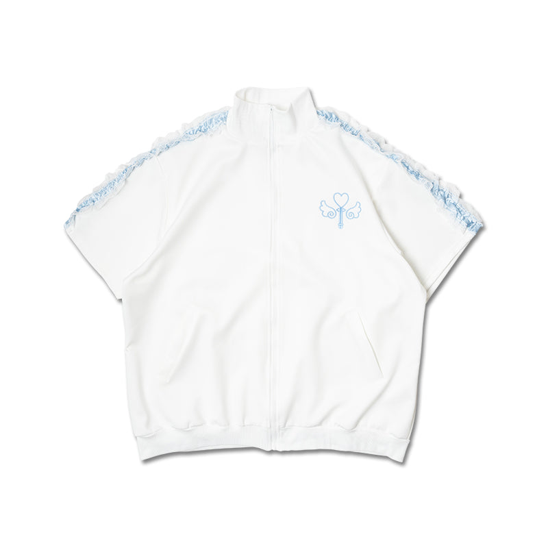 ACDC RAG 매직 프릴 반팔 저지 재킷 · WHITE/PASTEL BLUE · ONE SIZE