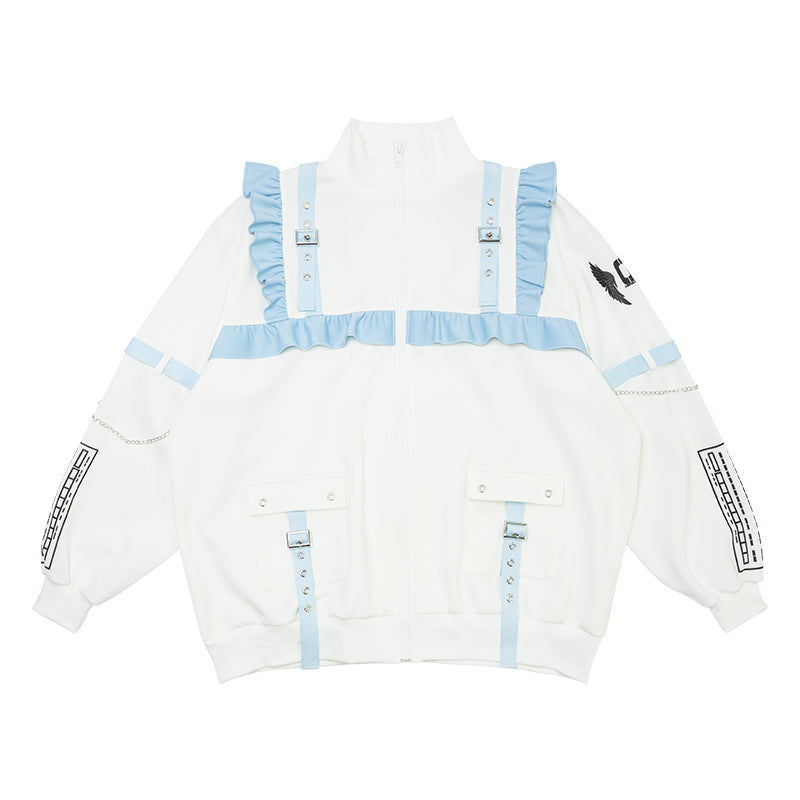 ACDC RAG 하츠네 미쿠 프릴 재킷 · WHITE/PASTEL BLUE · ONE SIZE