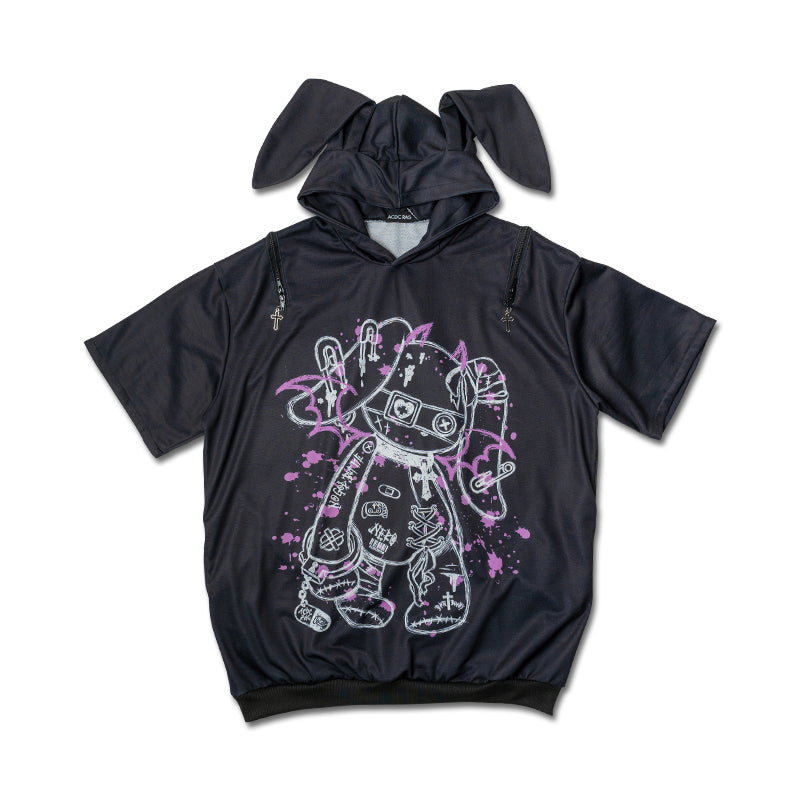 ACDC RAG BLOOD 네로 반팔 후드 · BLACK/PURPLE · FREE