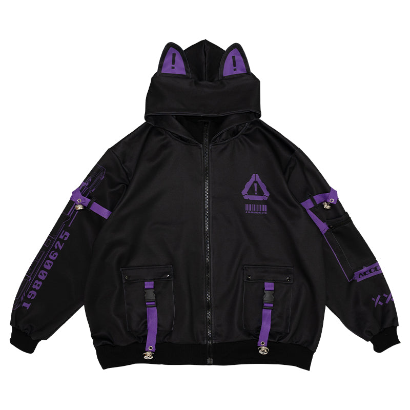 ACDC RAG 에러 코드 후드 재킷 · BLACK/PURPLE · ONE SIZE