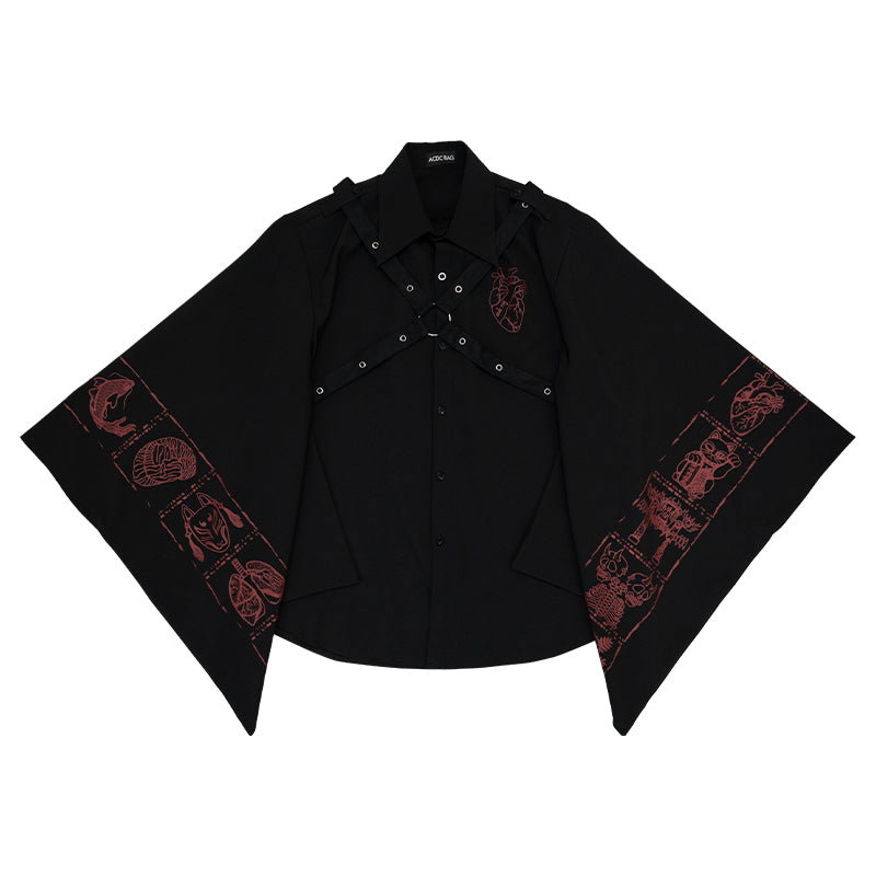ACDC RAG 가라쿠타 하네스 기모노 셔츠 · BLACK/RED · ONE SIZE