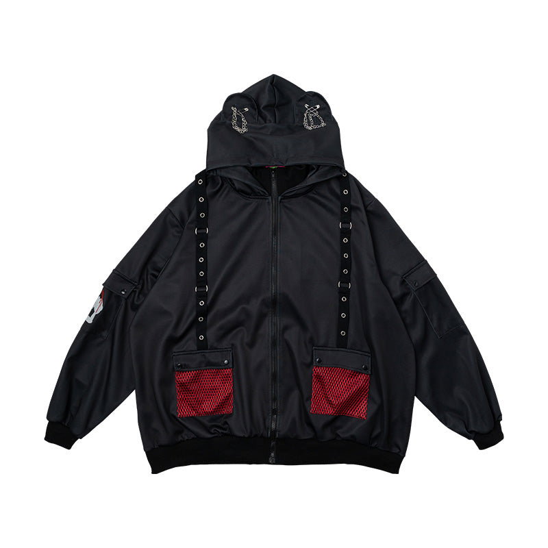 ACDC RAG 다크 글루미 메시 재킷 · BLACK/RED · ONE SIZE